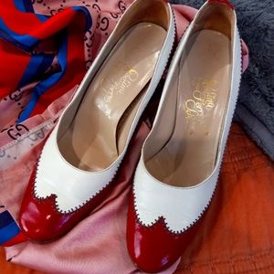 FERRAGAMO Schiavone LEATHER SPECTATORS 6 1950'S